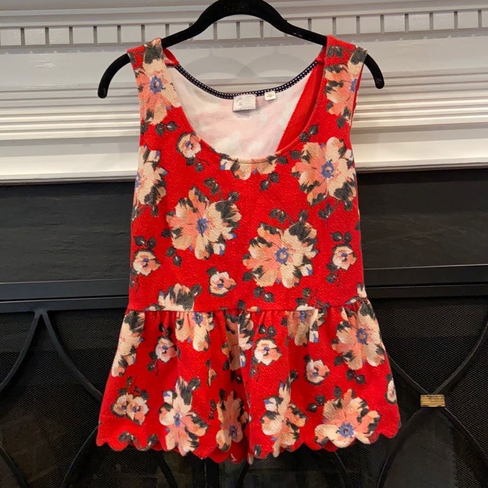 💖 Anthropologie Floral Peplum Top